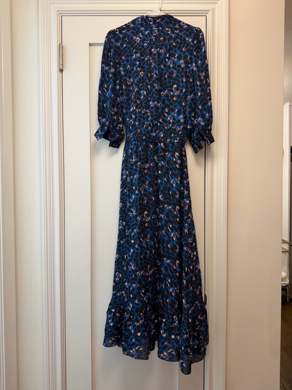 Mayle Blue Navy Floral Ruffle-Front Maxi Dress - Picture 9 of 9